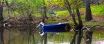 A blue boat